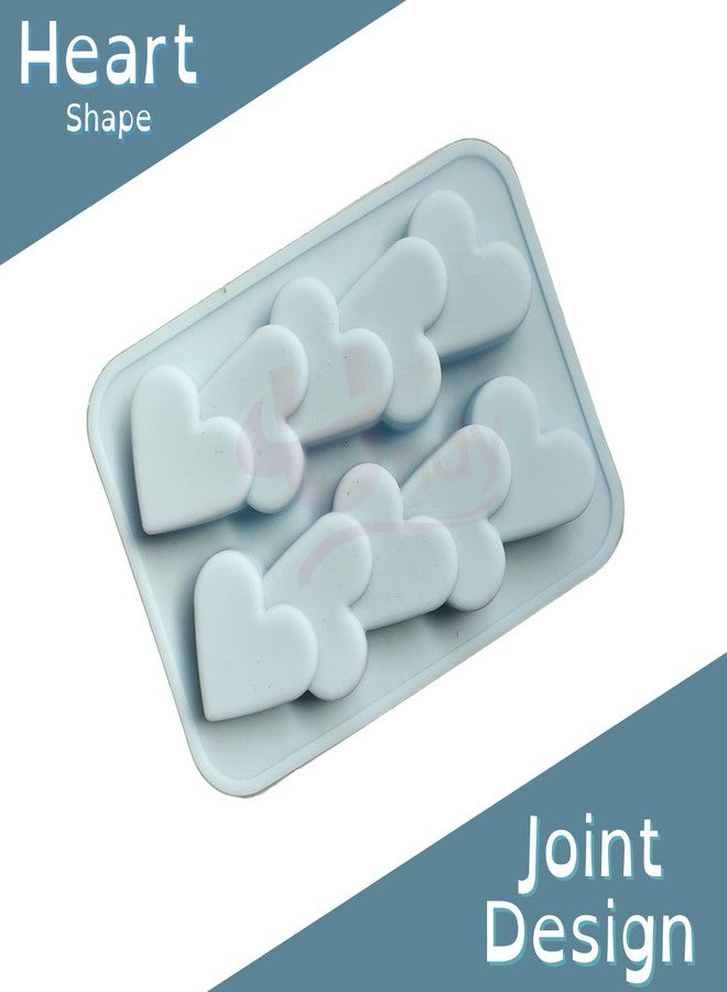 Undy 2 Cavity Heart Shape Candle Mould, Joint Heart Candle Mould for Candle Making Multi-Purpose Silicone Mould for Chocolate Resin soap (5 x 3.7 x 0.5 Inch) - Image 2